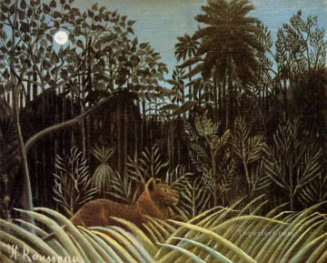 jungle with lion 1910 Henri Rousseau Post Impressionism Naive Primitivism Oil Paintings